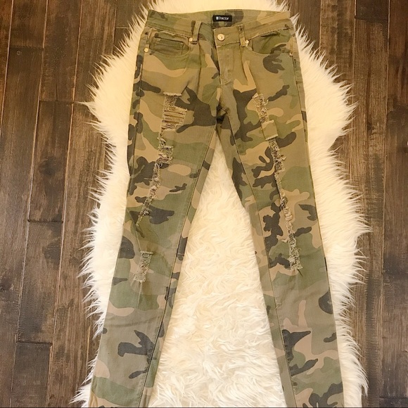 Distressed Camo Pants - Picture 1 of 5